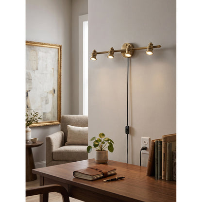 Doria Brass Plug-in Wall Sconce