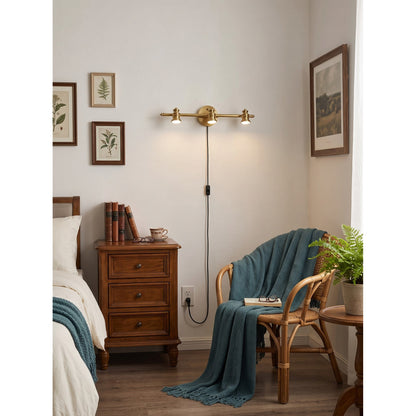 Doria Brass Plug-in Wall Sconce