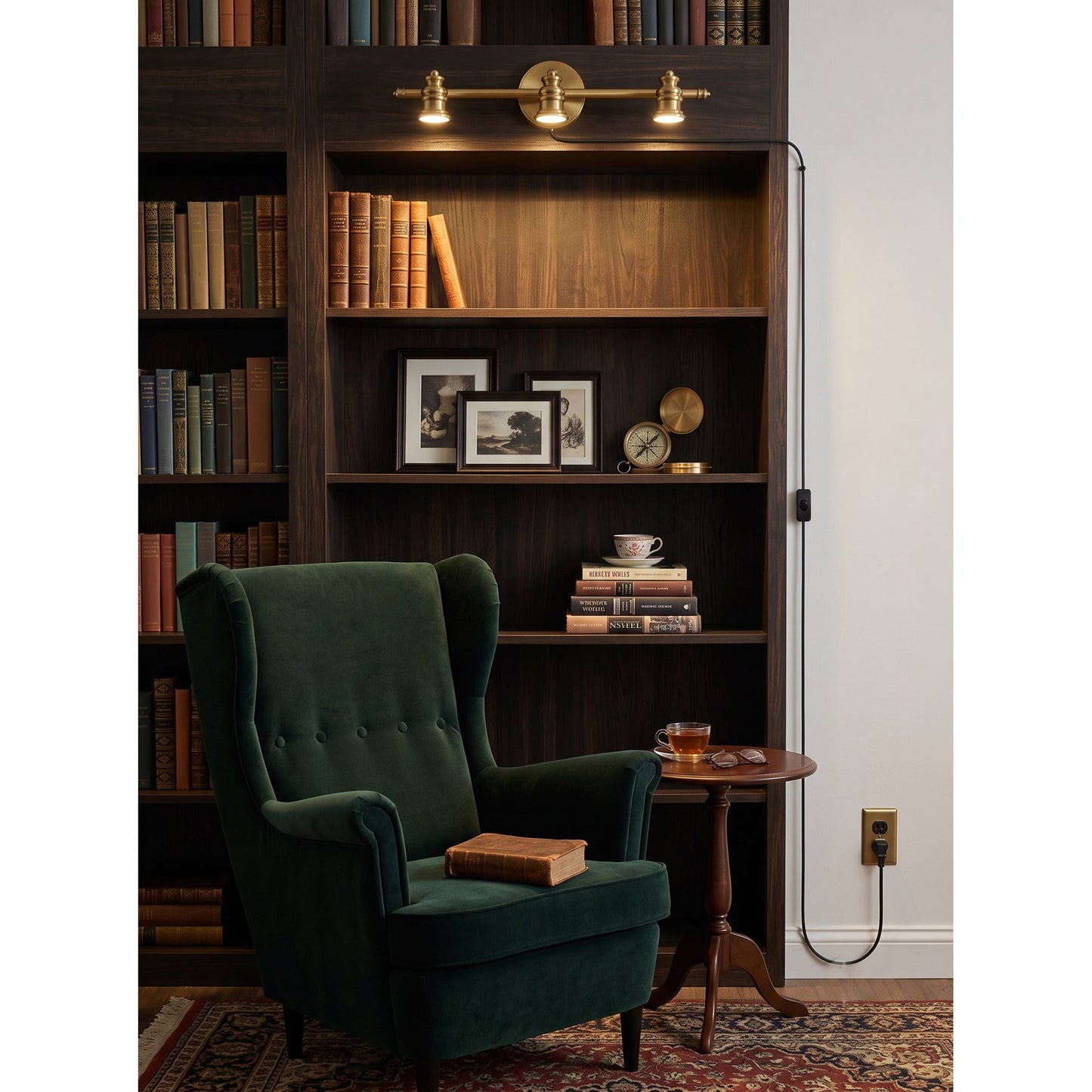 Doria Brass Plug-in Wall Sconce