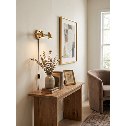 Doria Brass Plug-in Wall Sconce