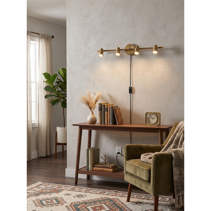 Doria Brass Plug-in Wall Sconce