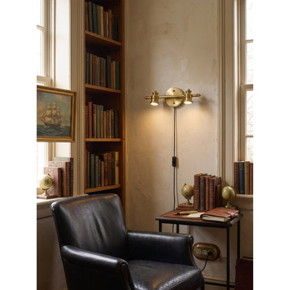 Doria Brass Plug-in Wall Sconce
