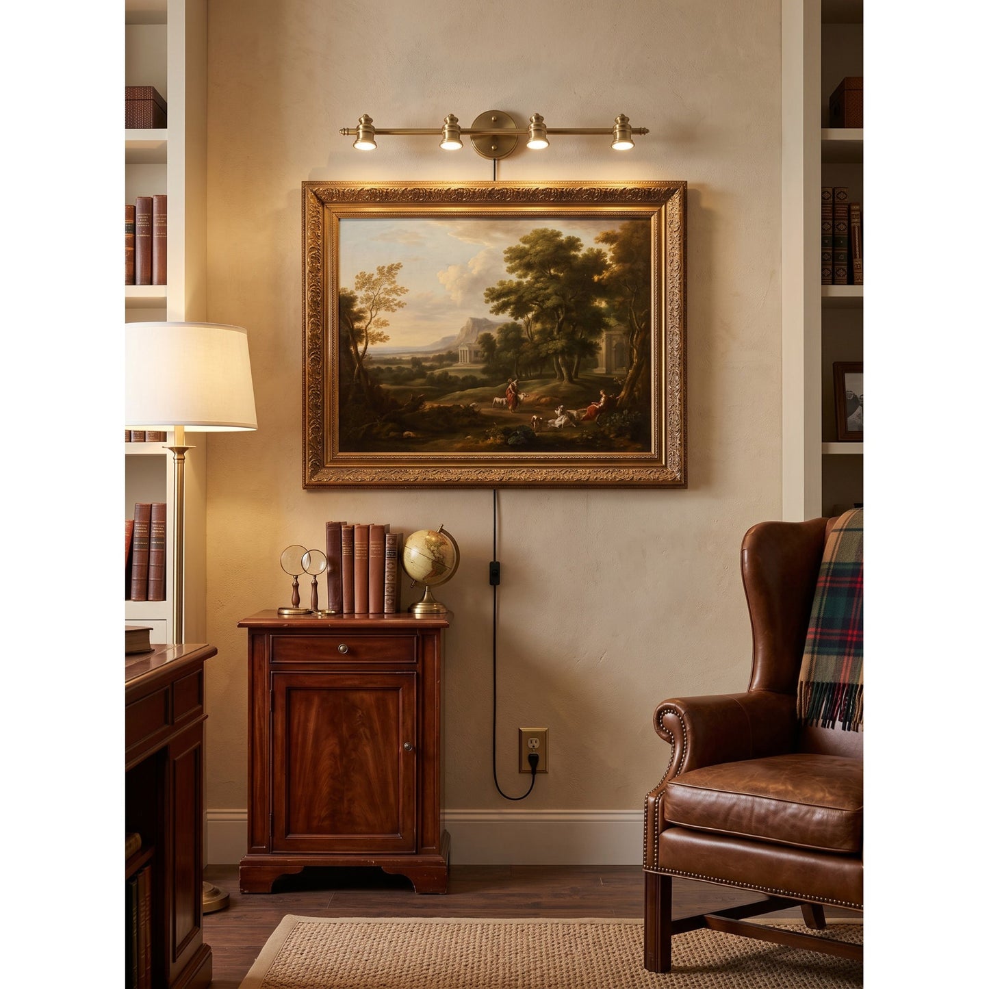 Doria Brass Plug-in Wall Sconce