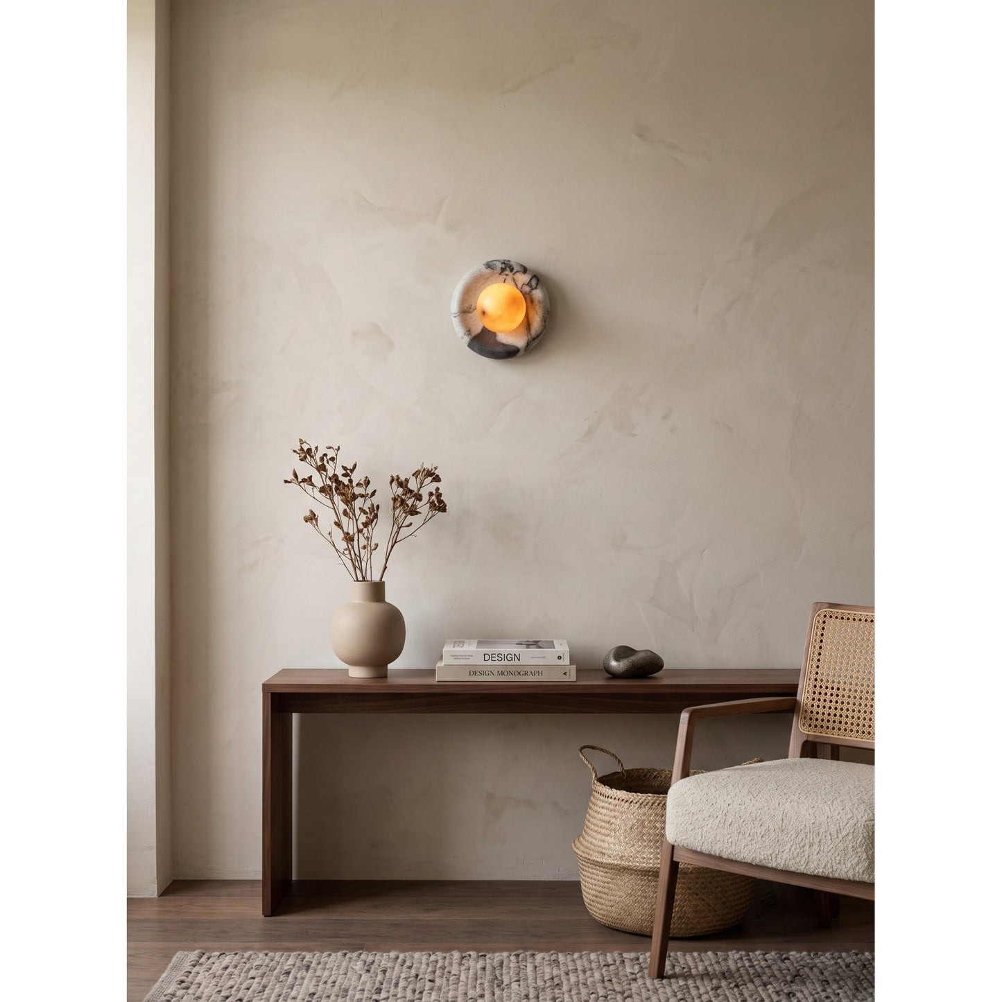 Solene Veined Alabaster Wall Sconce