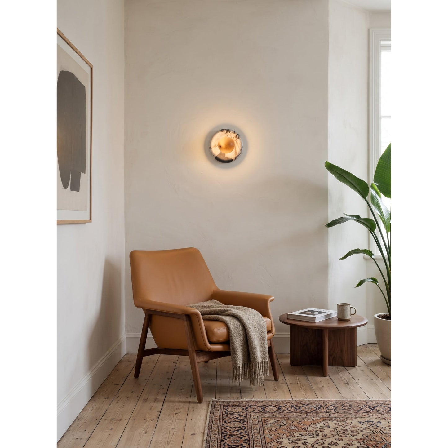 Solene Veined Alabaster Wall Sconce