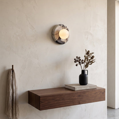 Solene Veined Alabaster Wall Sconce