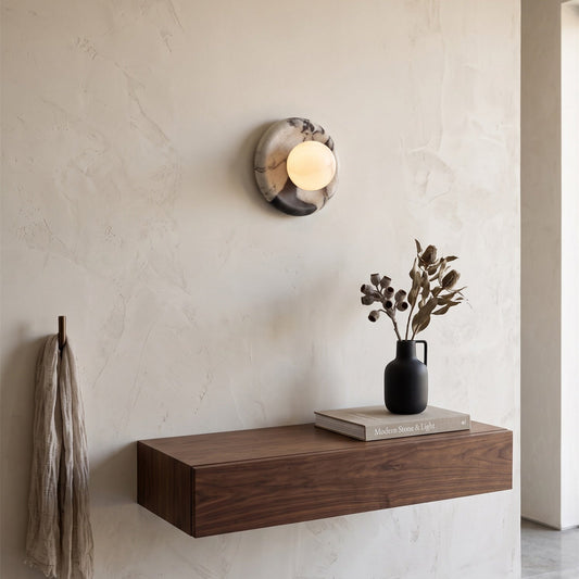 Solene Veined Alabaster Wall Sconce