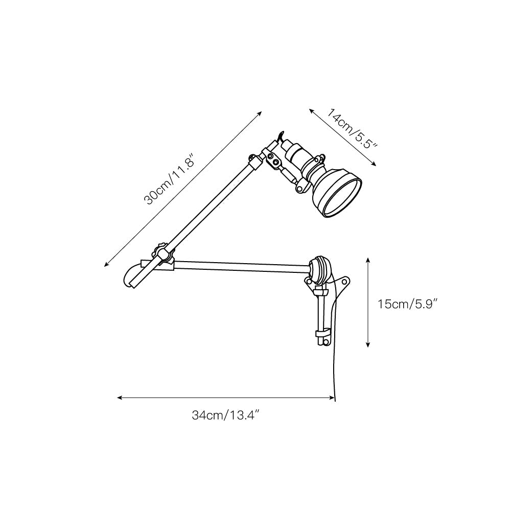 Vionune Rocker Arm Plug-in Wall Lamp