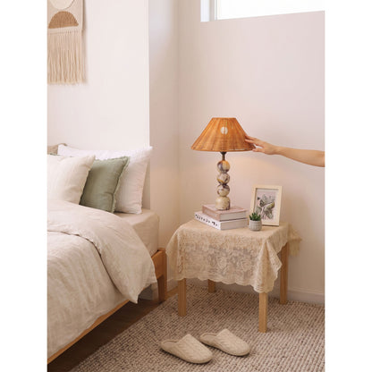 Rattan Marble Table Lamp
