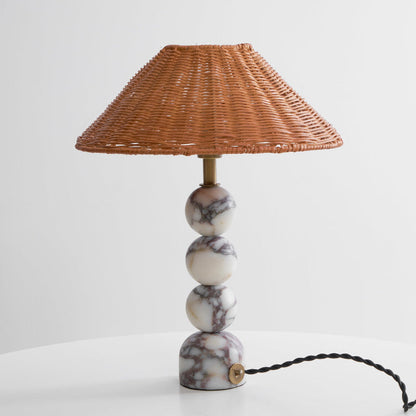 Rattan Marble Table Lamp