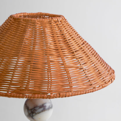 Rattan Marble Table Lamp