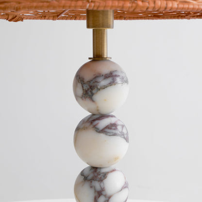 Rattan Marble Table Lamp