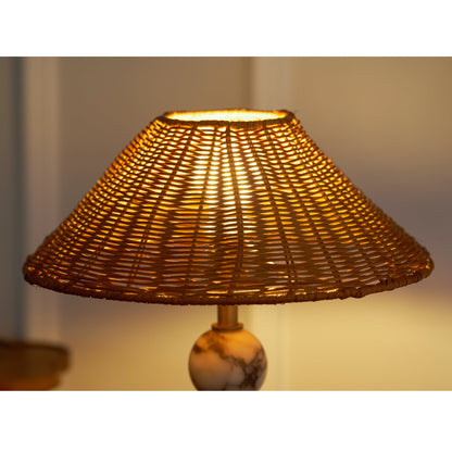 Rattan Marble Table Lamp