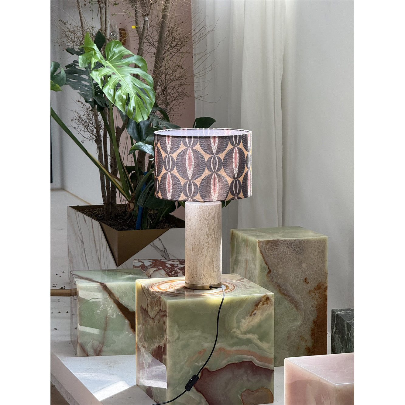 Natrolite Stone Table Lamp