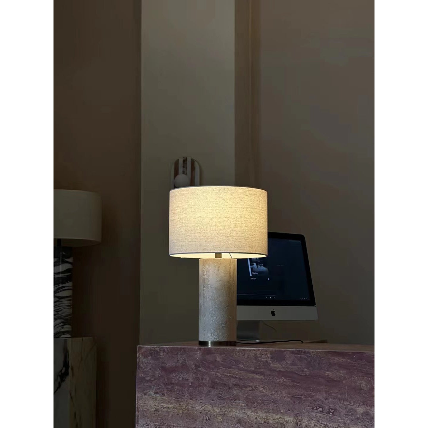Natrolite Stone Table Lamp