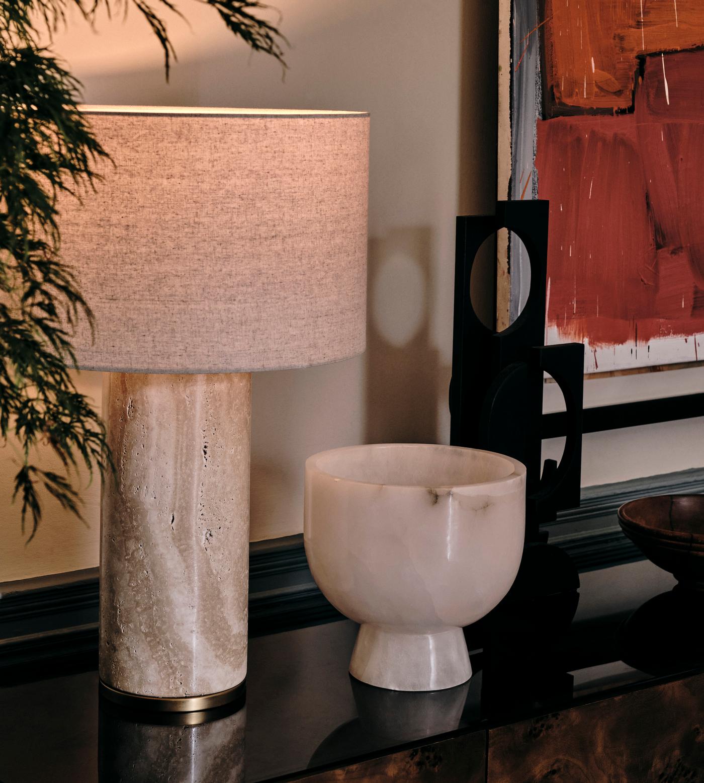 Natrolite Stone Table Lamp