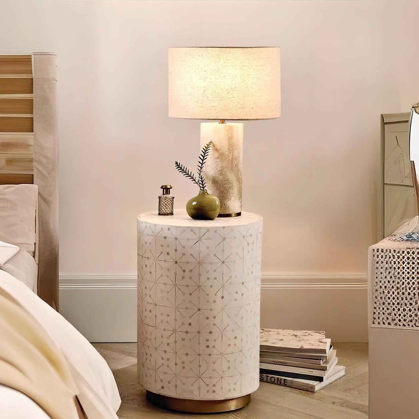Natrolite Stone Table Lamp