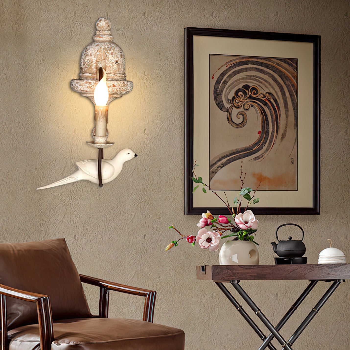 Falor Wooden Bird Wall Lamp