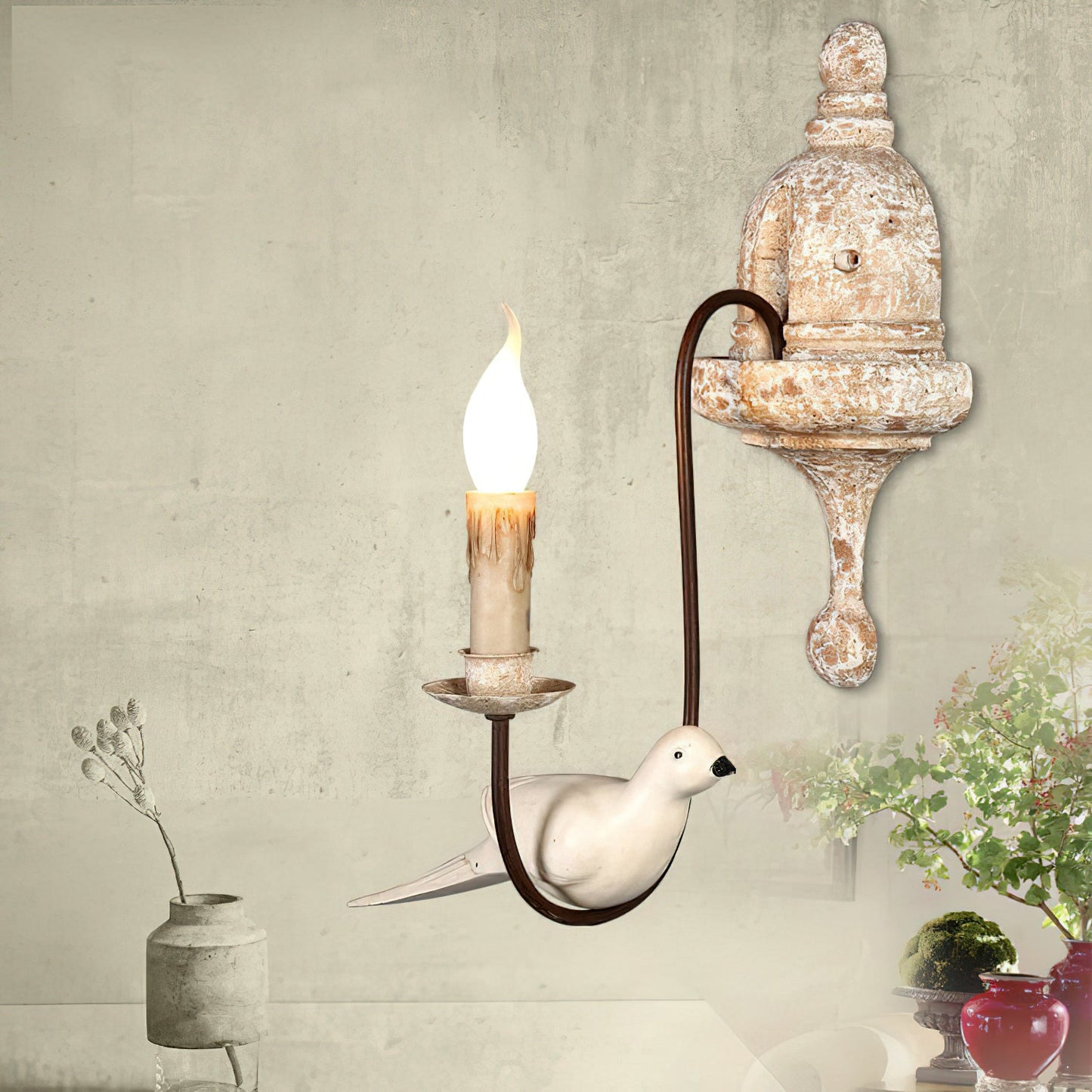 Falor Wooden Bird Wall Lamp