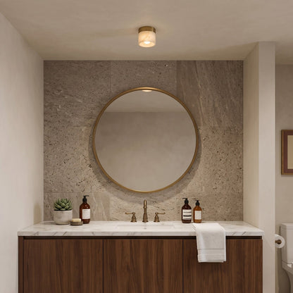 Round Alabaster Semi-Flush Mount