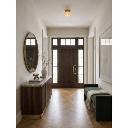 Round Alabaster Semi-Flush Mount