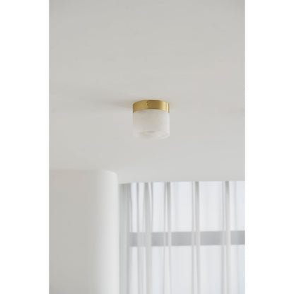 Round Alabaster Semi-Flush Mount