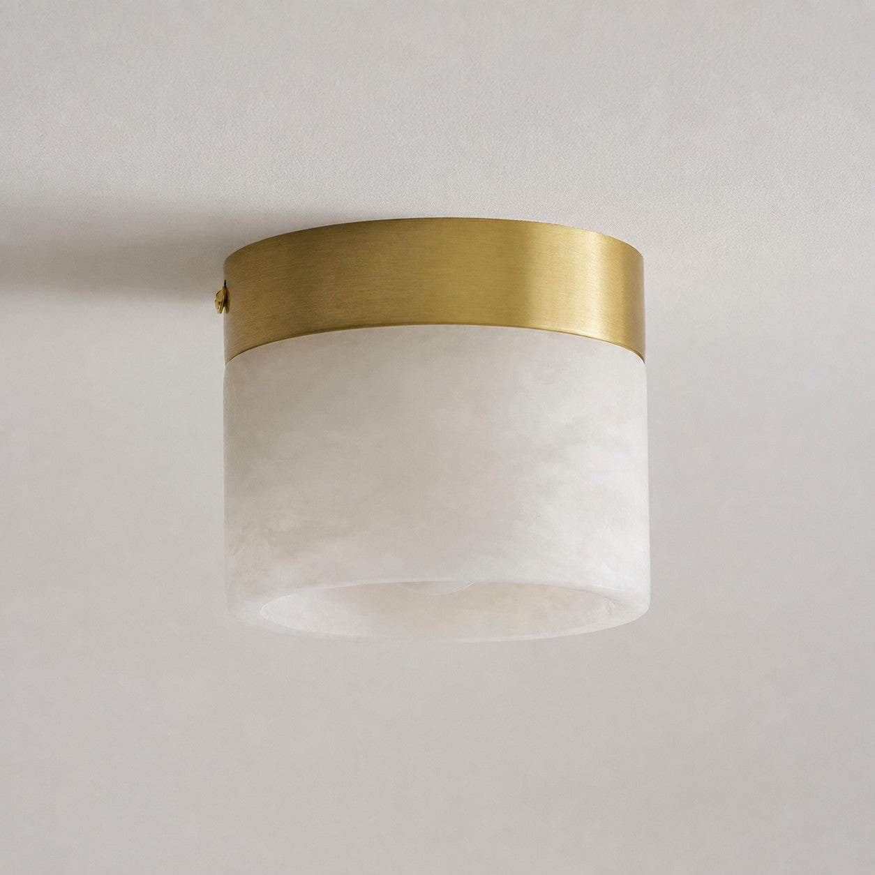 Round Alabaster Semi-Flush Mount