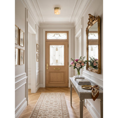 Round Alabaster Semi-Flush Mount