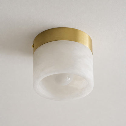 Round Alabaster Semi-Flush Mount