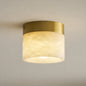 Round Alabaster Semi-Flush Mount