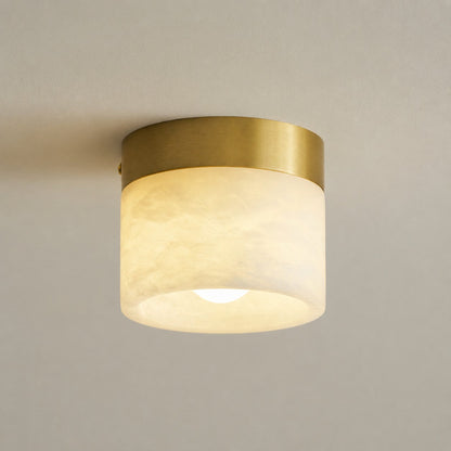 Round Alabaster Semi-Flush Mount