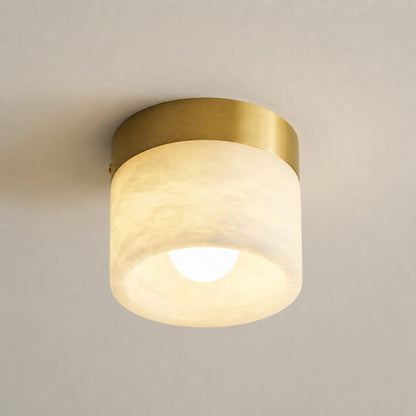 Round Alabaster Semi-Flush Mount