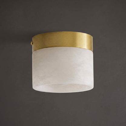 Round Alabaster Semi-Flush Mount