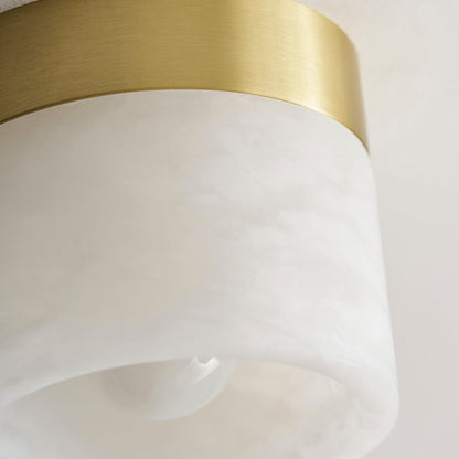 Round Alabaster Semi-Flush Mount