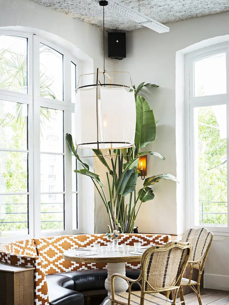 Nordic Cloth Pendant Lamp Modern Minimalist Living Room Bedroom Lighting Dining Room Homestay Loft Wabi-sabi Wind Cloth Lamp