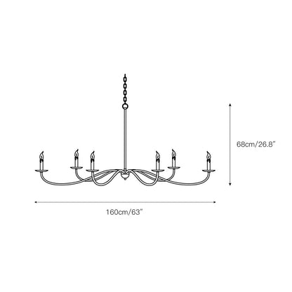 Sweeping Iron Chandelier