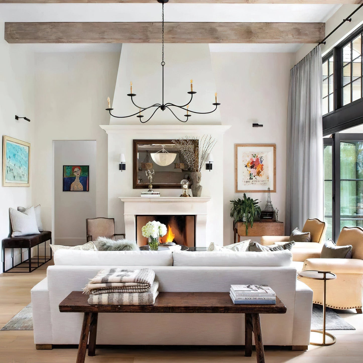 Sweeping Iron Chandelier
