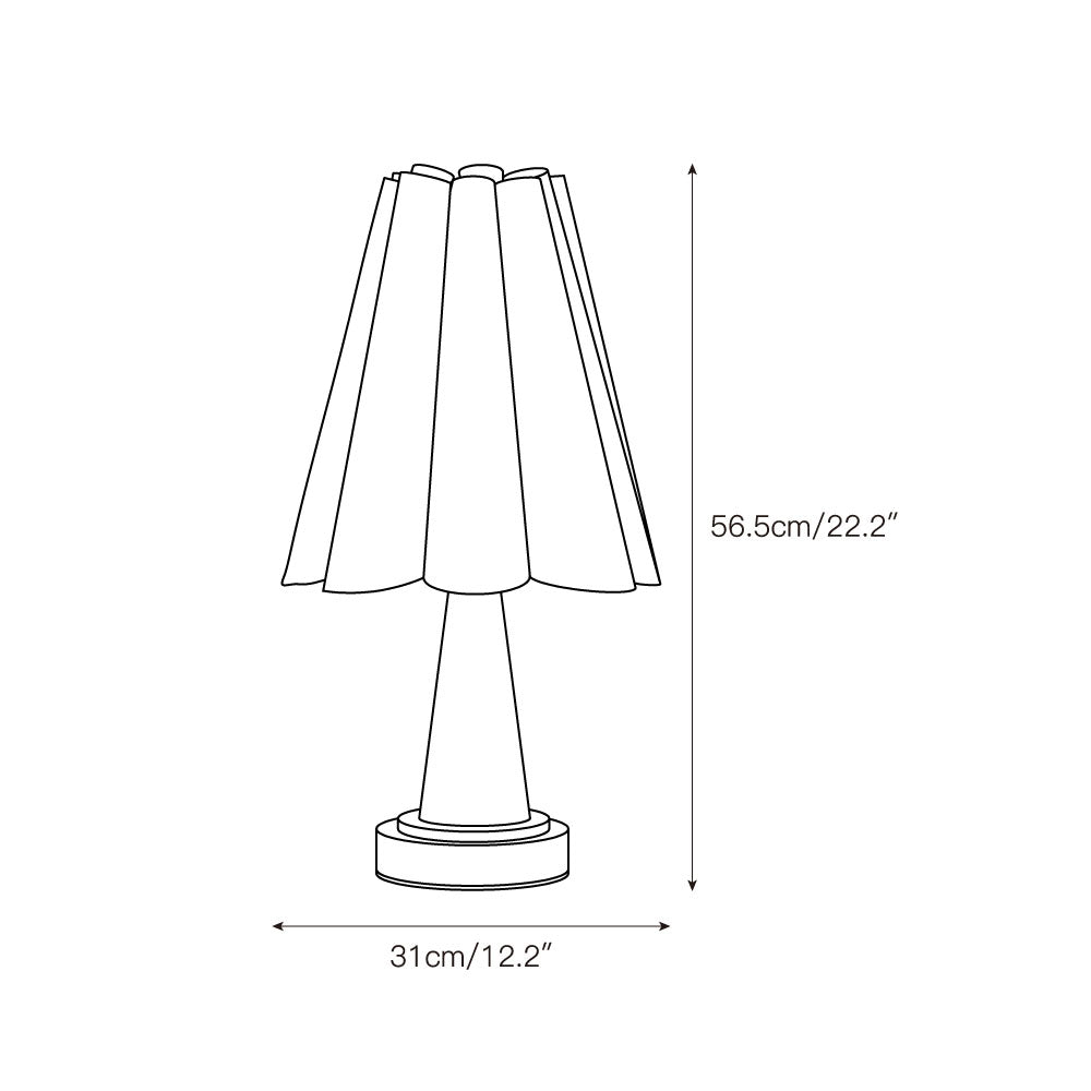 Vesika Marble Pleated Table Lamp