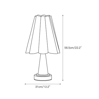 Vesika Marble Pleated Table Lamp