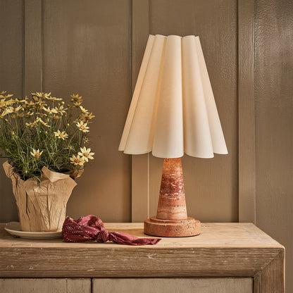 Vesika Marble Pleated Table Lamp