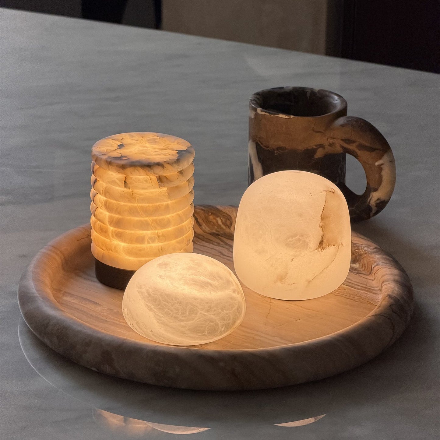 Alabaster Petite Portable Lamp (Built-in Battery)