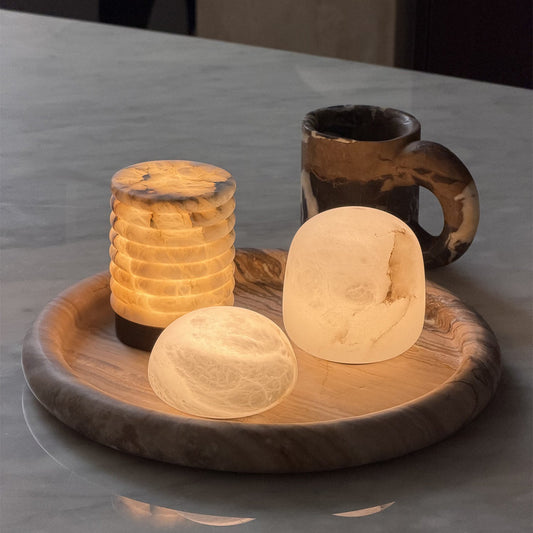 Alabaster Petite Portable Lamp (Built-in Battery)