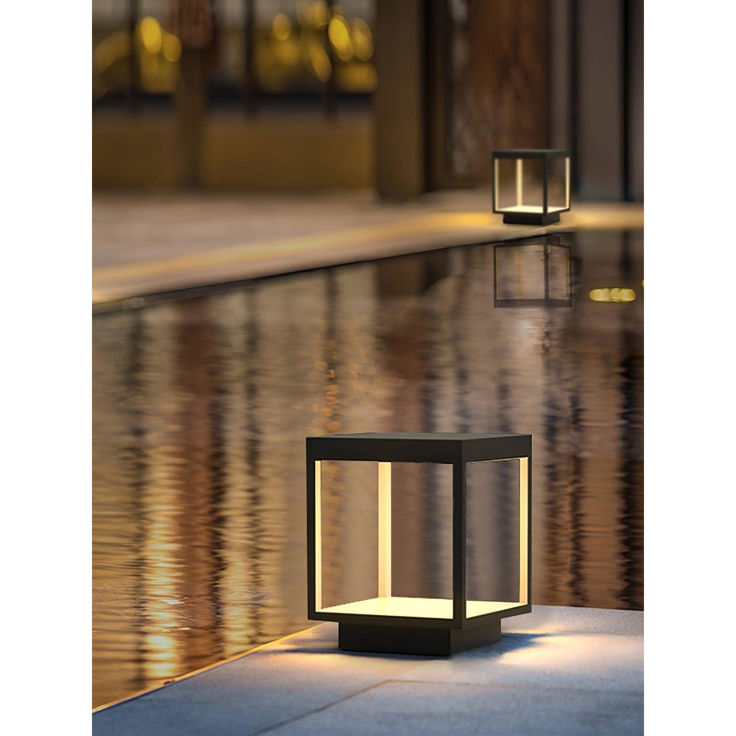 Square Frame Fence Post Outdoor Light