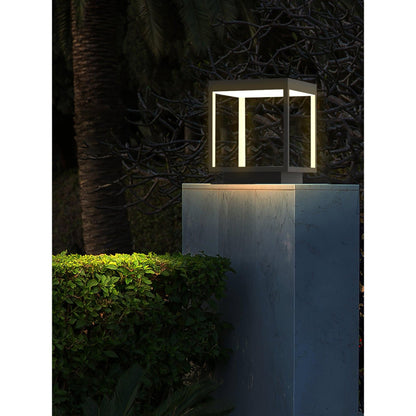 Square Frame Fence Post Outdoor Light