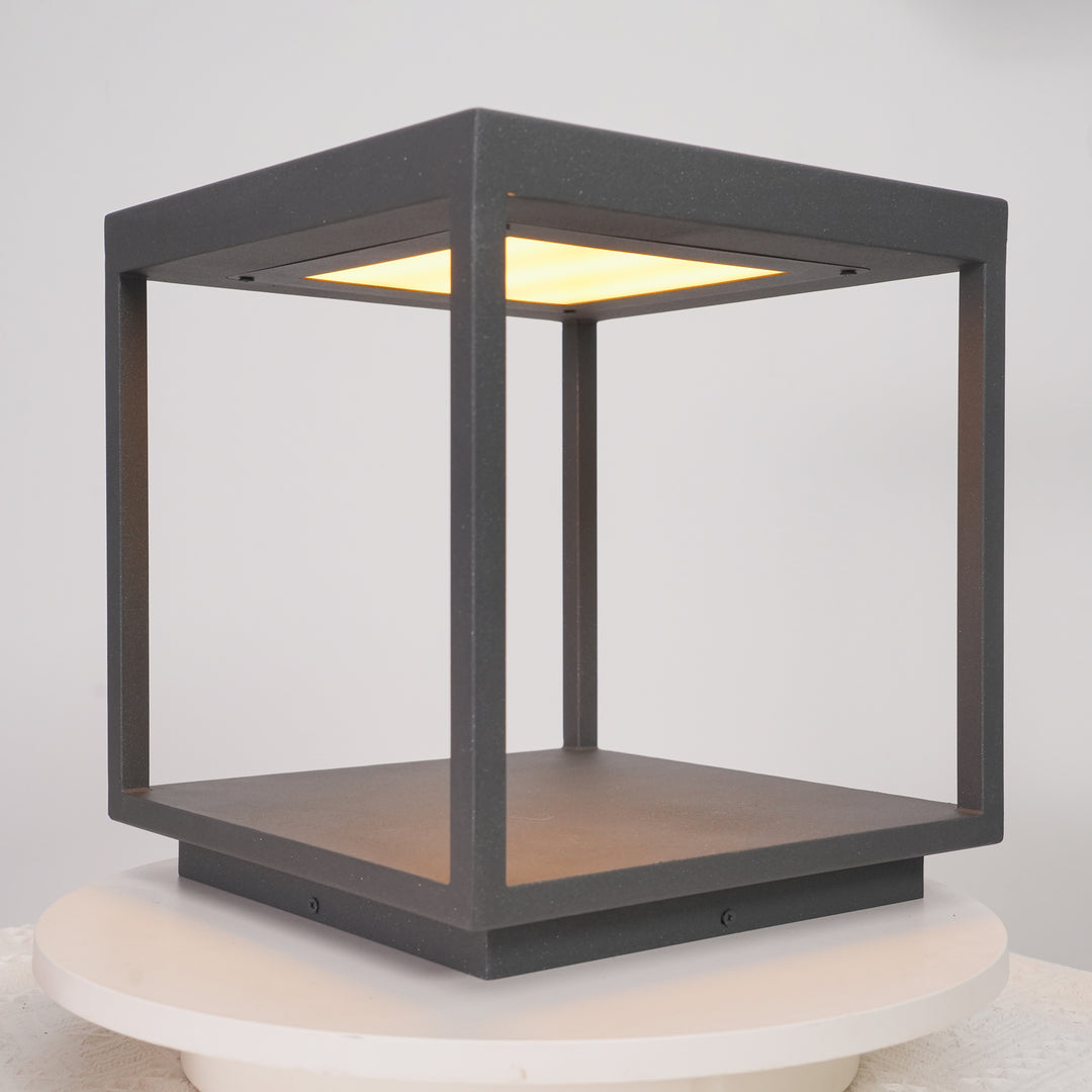 Square Frame Fence Post Outdoor Light