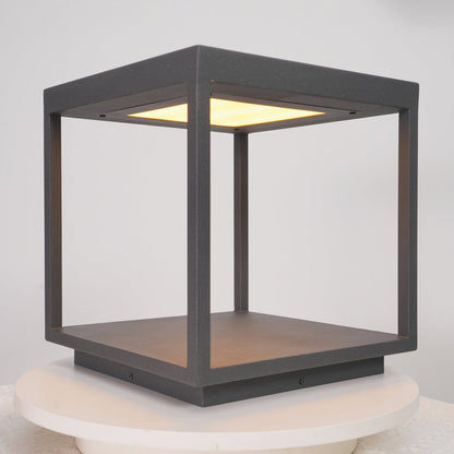 Square Frame Fence Post Outdoor Light