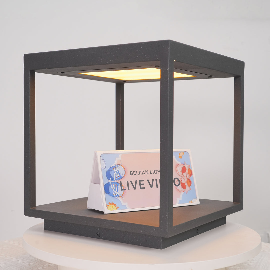 Square Frame Fence Post Outdoor Light