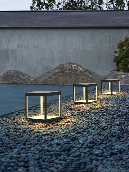 Square Frame Fence Post Outdoor Light