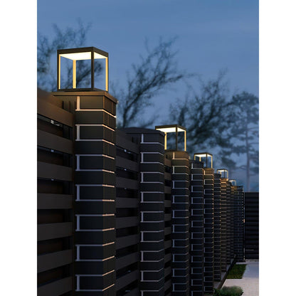 Square Frame Fence Post Outdoor Light