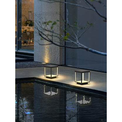 Square Frame Fence Post Outdoor Light